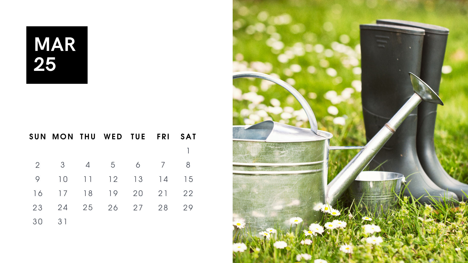 aesthetic home minimalist march 2025 calendar