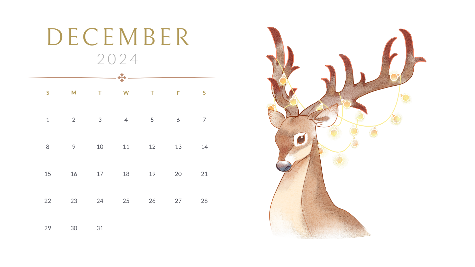 cream minimalist brown december 2024 calendar