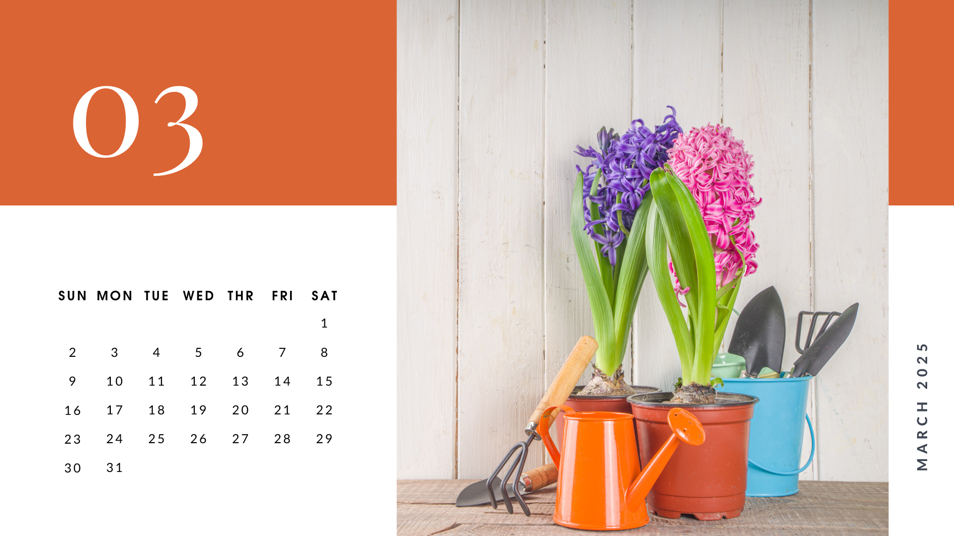 minimalist simple photo march 2025 calendar