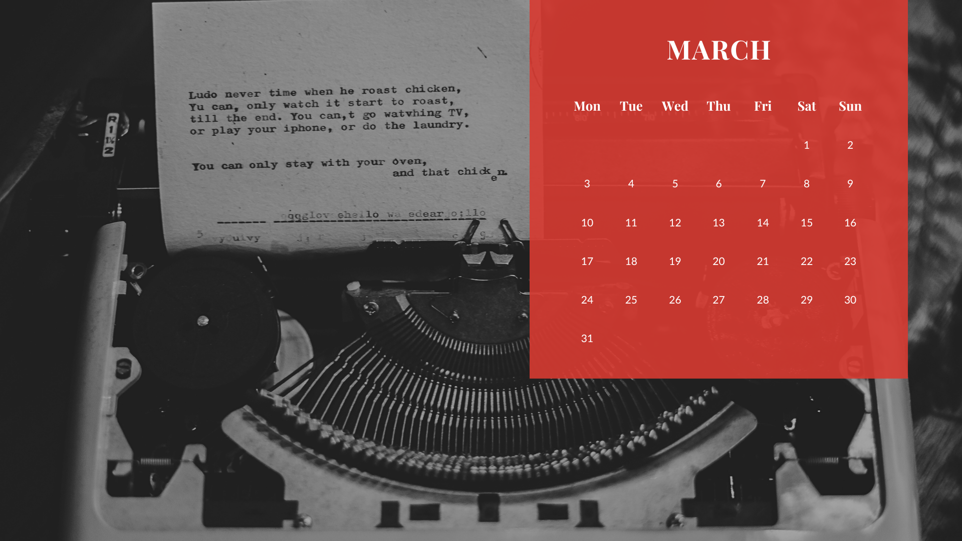 red gray basic march 2025 calendar