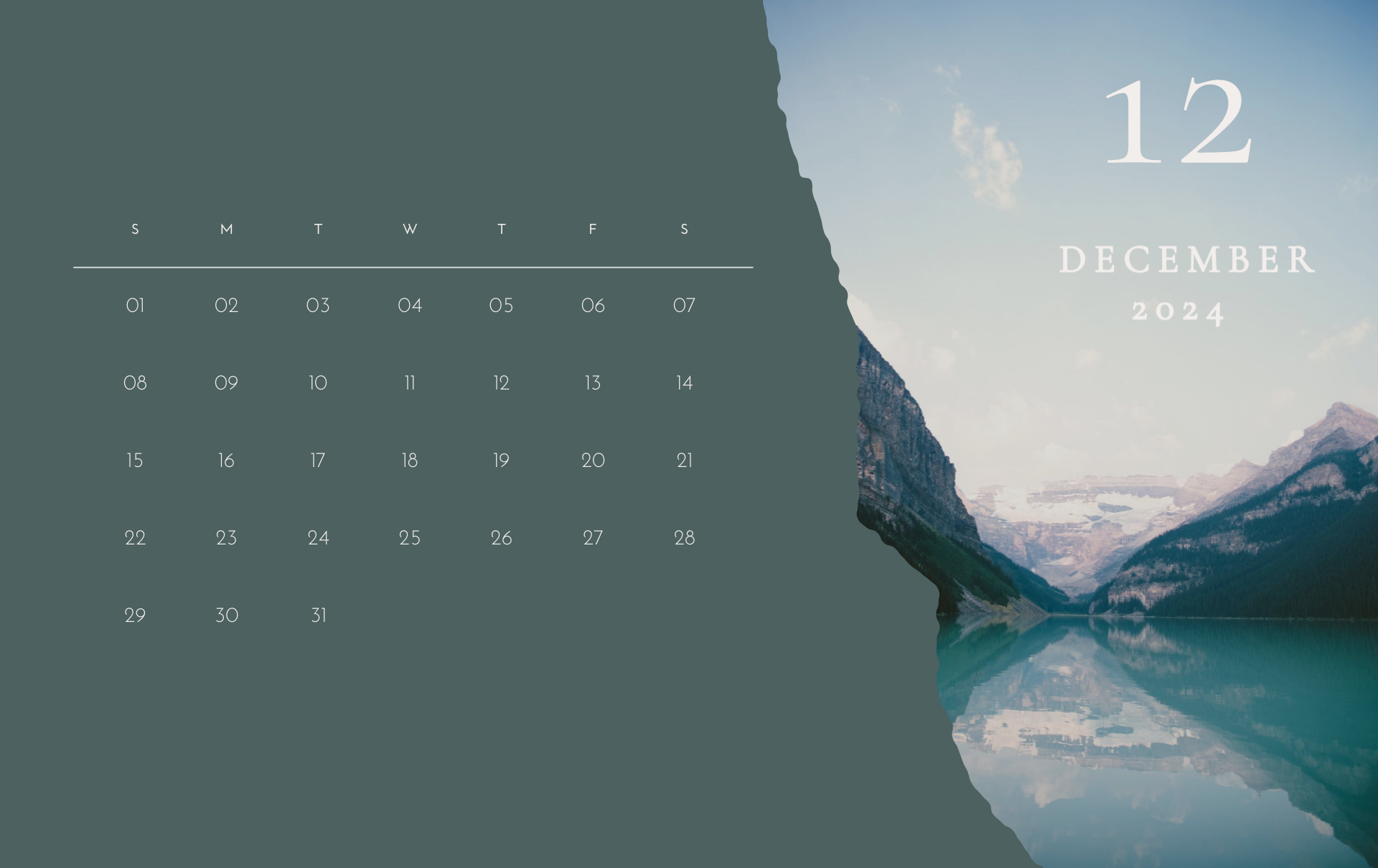 simple modern aesthetic december 2024 calendar