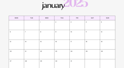 january calendar 2025 free printable