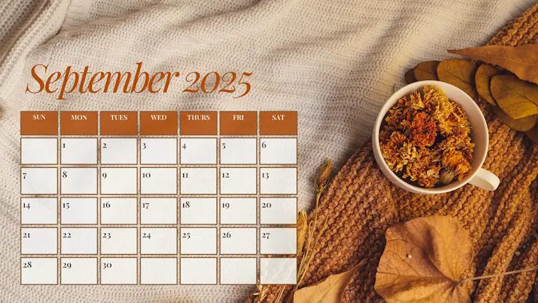 atmospheric autumn calendar september 2025