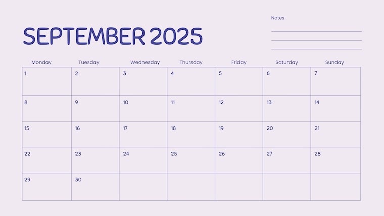 minimalistic beautiful september 2025 calendar