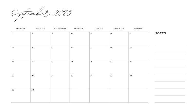 printable calendar september 2025