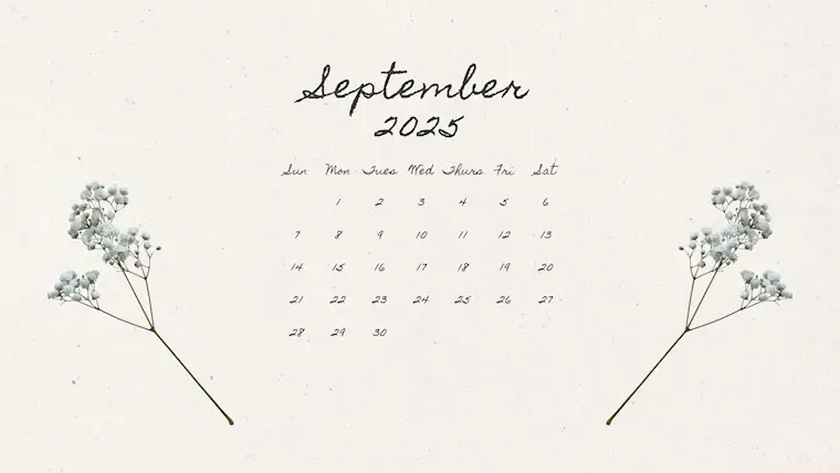 simple vintage calendar september 2025