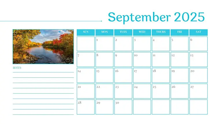 soft turquoise free september 2025 calendar