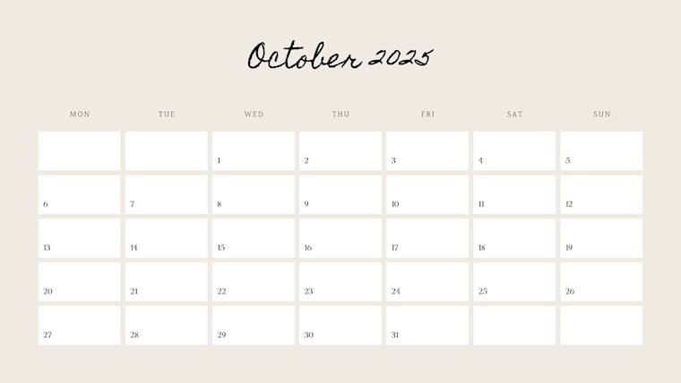 warm simple printable calendar