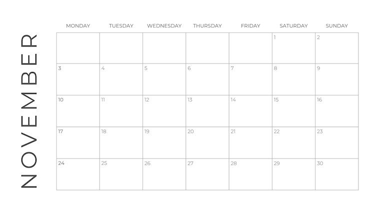 free simple november 2025 calendar to print