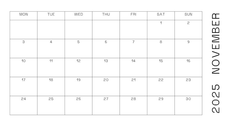 modern line november calendar 2025