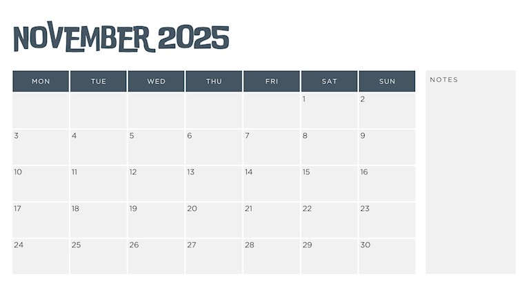 printable november 2025 planner sheet
